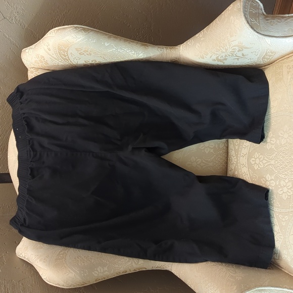 Vintage Large 55%Cotton/45%Polyester White Stag Deep Front Pockets Pull on Capri - Picture 2 of 5